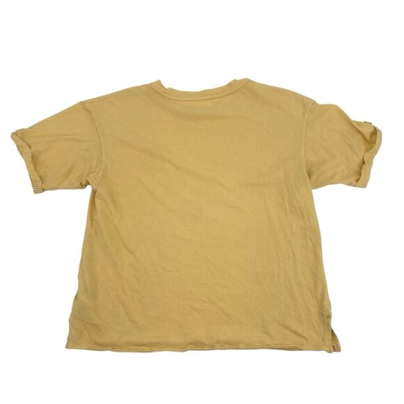 American Eagle Yellow Pocket Tee Short Sleeve Boxy Cropped Shirt Size Small - Picture 2 of 9